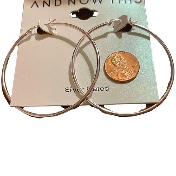 And Now This silver plate hoop earrings - Picture 3 of 3